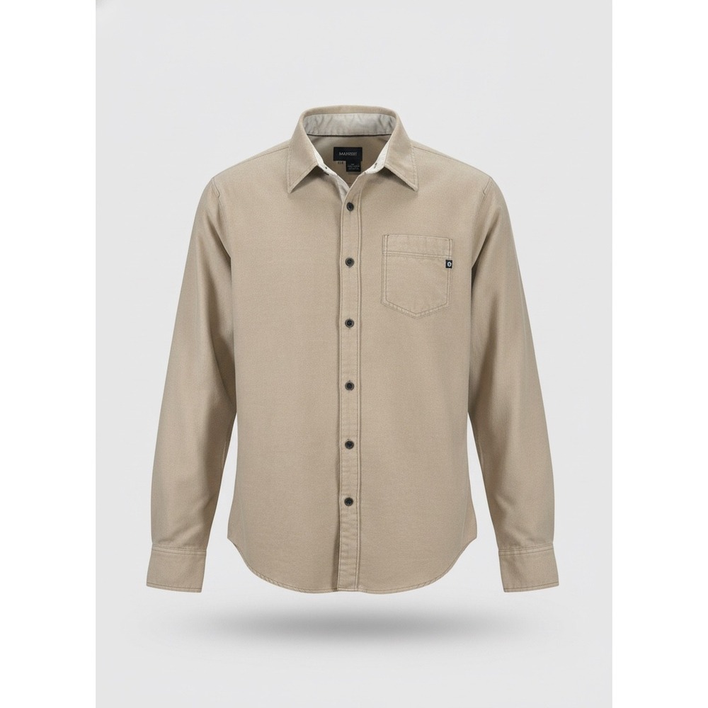 Marmot Mens Tan Khaki Long Sleeve Button Down Shirt Outdoor Casual Utility large